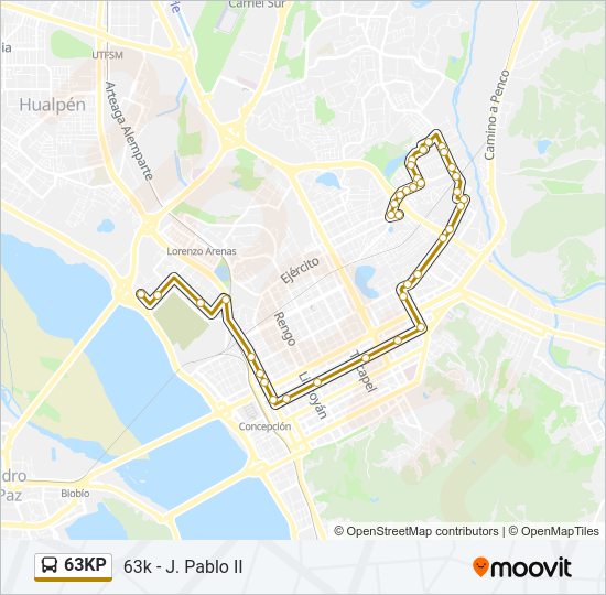 Mapa de 63KP de autobús