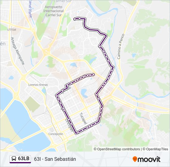 Mapa de 63LB de autobús