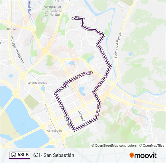 63LB Bus Line Map