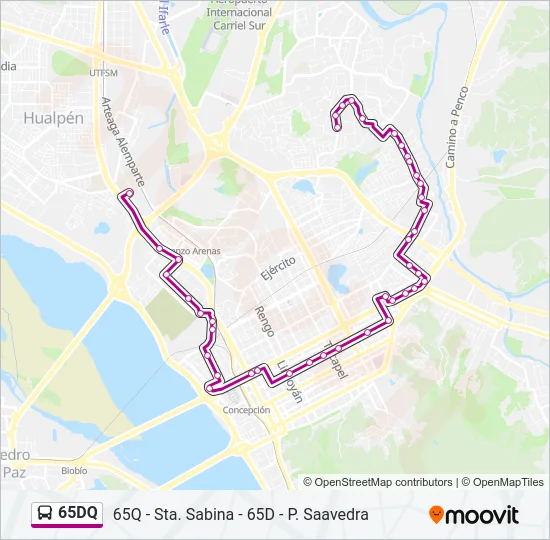 65DQ Bus Line Map