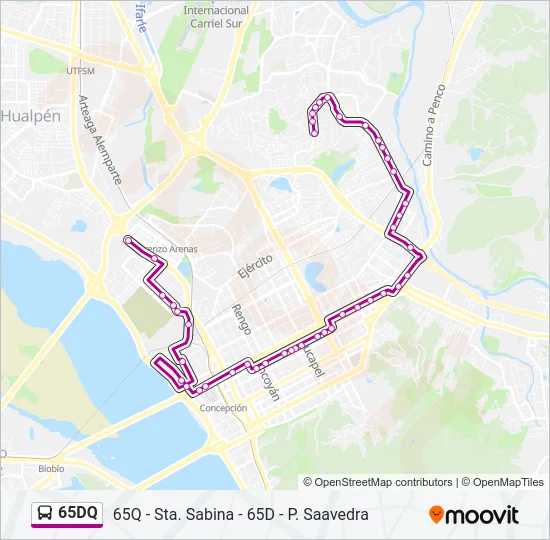 65DQ Bus Line Map