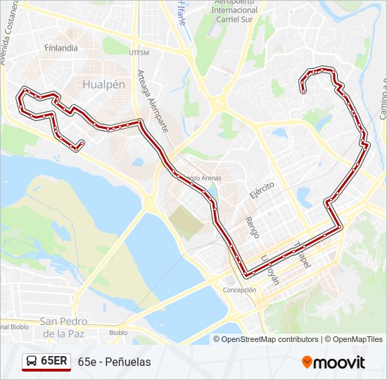 Mapa de 65ER de autobús