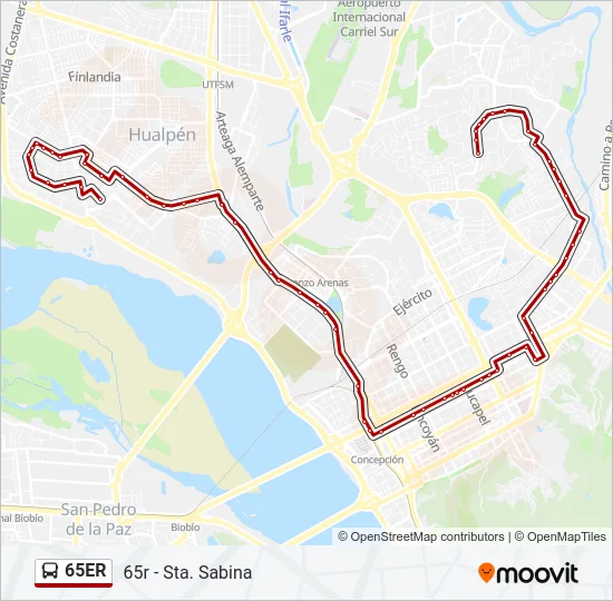 65ER Bus Line Map