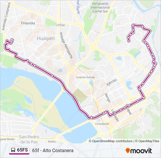 Mapa de 65FS de autobús