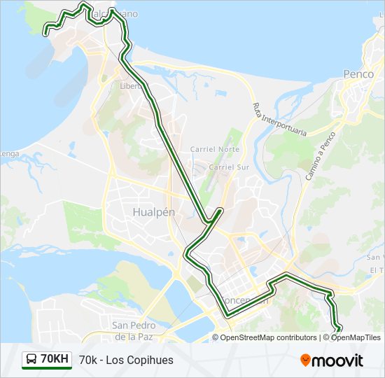 Mapa de 70KH de autobús