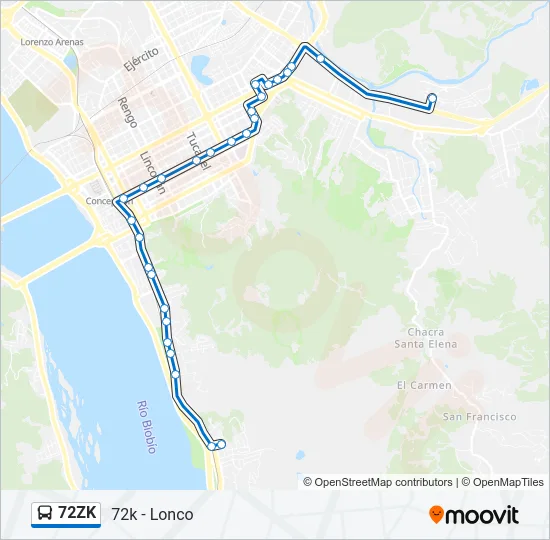 72ZK Bus Line Map