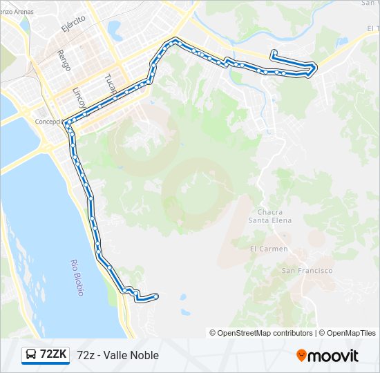 Mapa de 72ZK de autobús