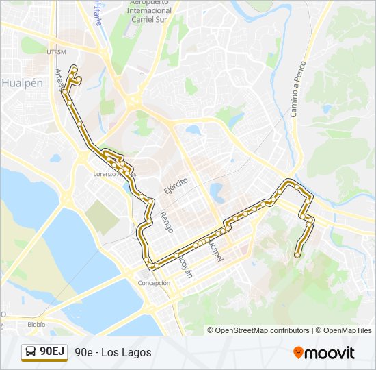90EJ Bus Line Map