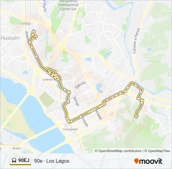 90EJ Bus Line Map