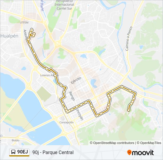 Mapa de 90EJ de autobús