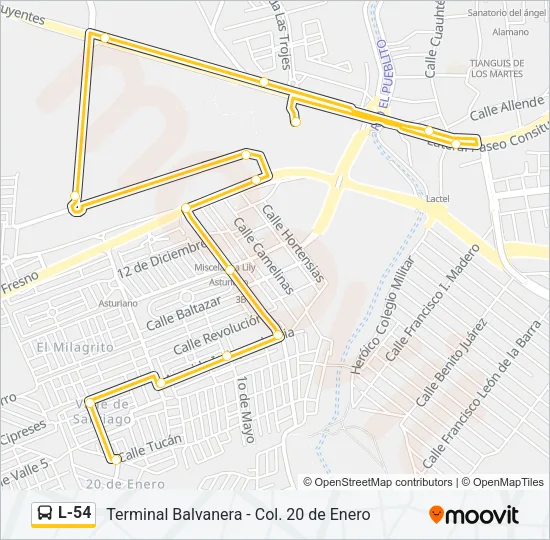 L-54 Bus Line Map