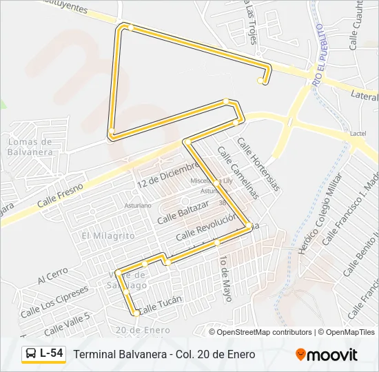 L-54 Bus Line Map