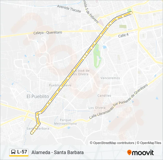 L-57 Bus Line Map