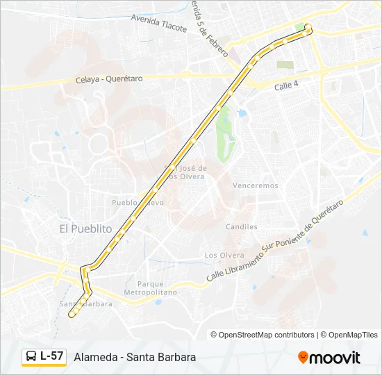 L-57 Bus Line Map