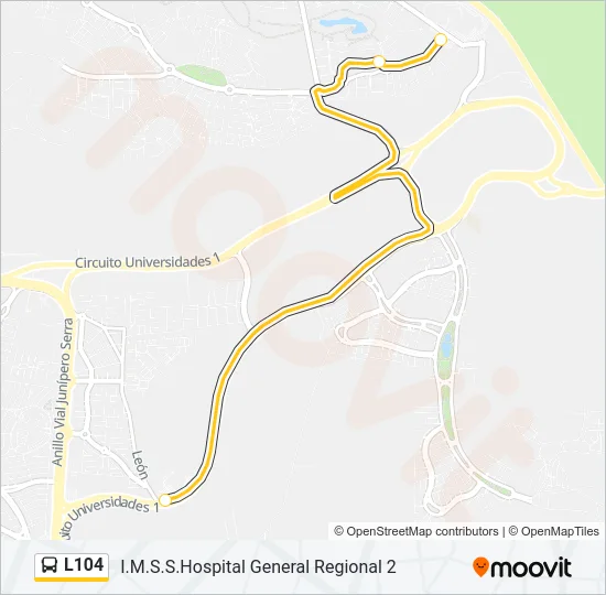 L104 Bus Line Map