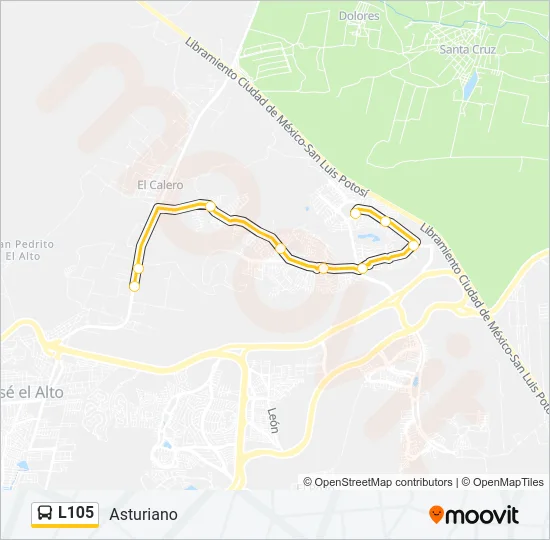 L105 Bus Line Map