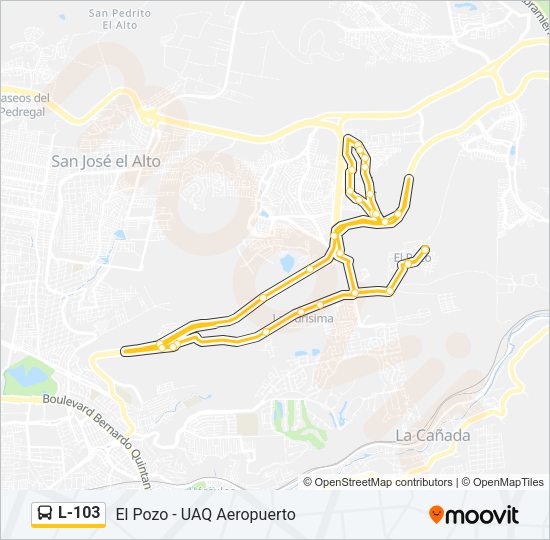 L-103 Bus Line Map