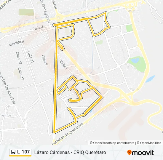 L-107 Bus Line Map