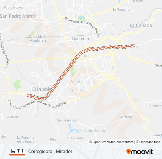 T-1 Bus Line Map