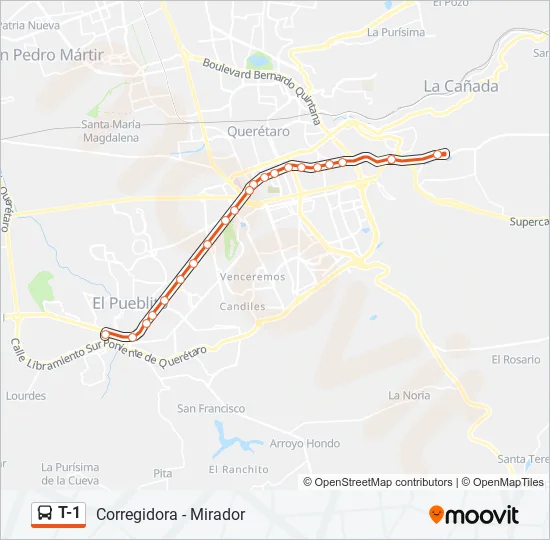 T-1 Bus Line Map