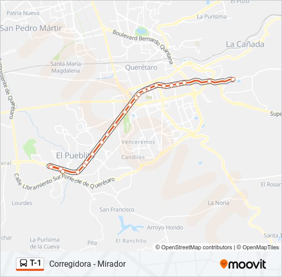 T-1 bus Line Map