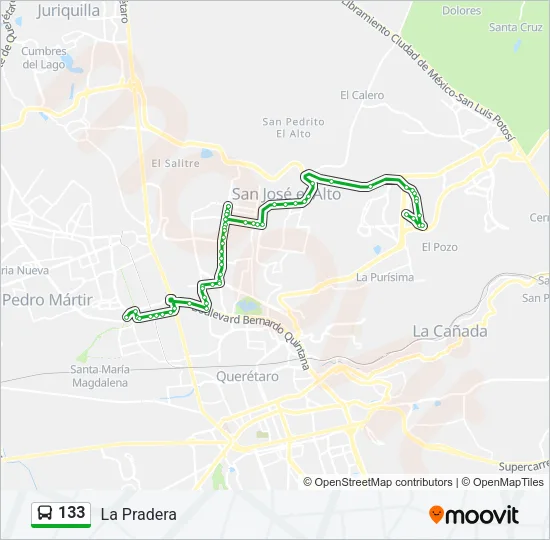 133 Bus Line Map