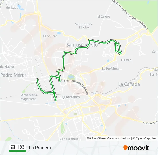 133 Bus Line Map