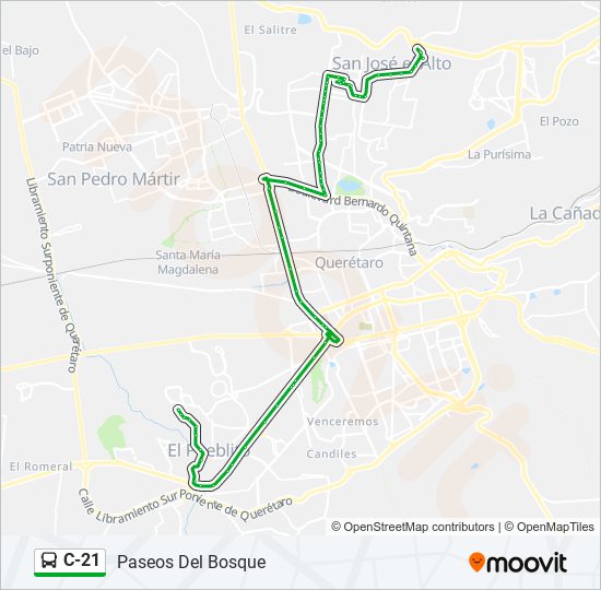 Mapa de C-21 de autobús