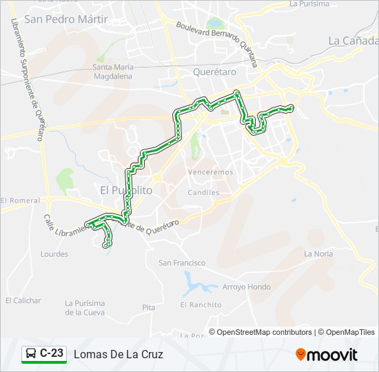 Mapa de C-23 de autobús