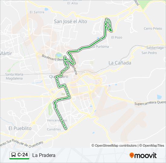 Mapa de C-24 de autobús