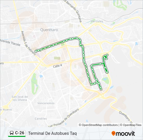 Mapa de C-26 de autobús