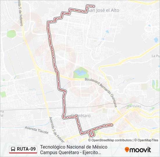 RUTA-09 Bus Line Map