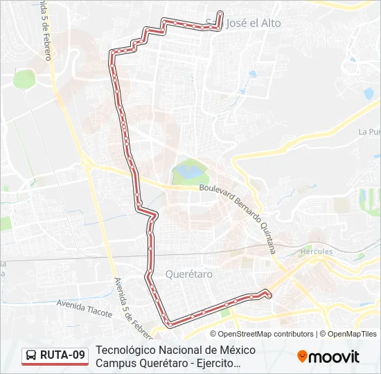 RUTA-09 Bus Line Map
