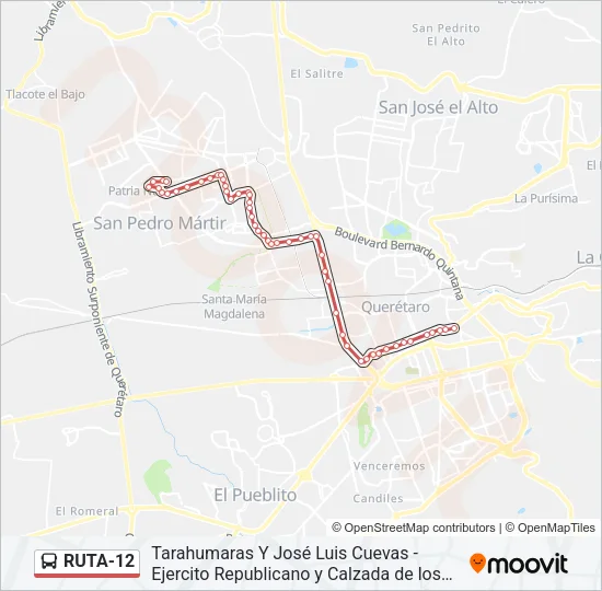 RUTA-12 Bus Line Map