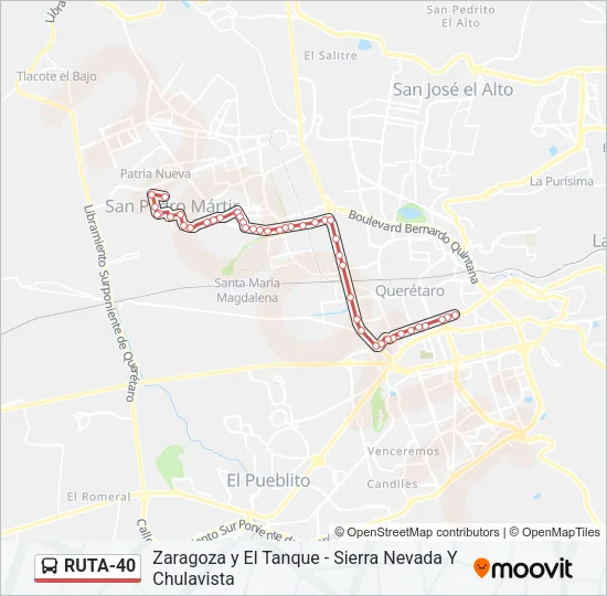 RUTA-40 Bus Line Map