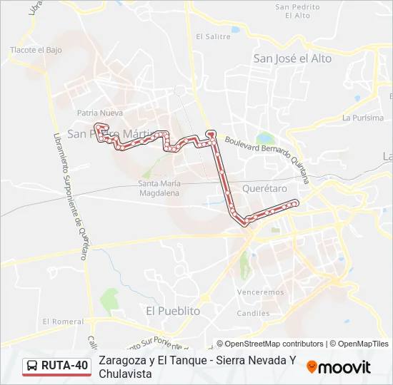 RUTA-40 Bus Line Map