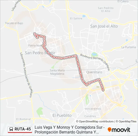 RUTA-45 Bus Line Map