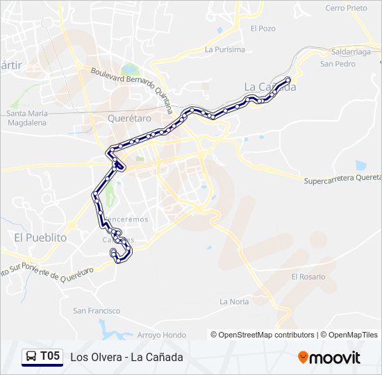 Mapa de T05 de autobús