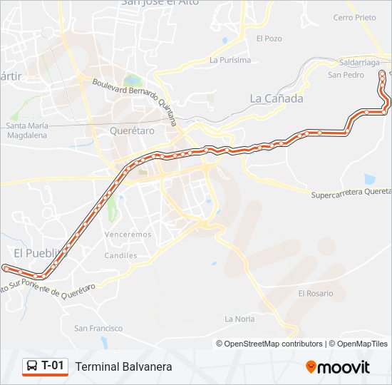 T-01 Bus Line Map