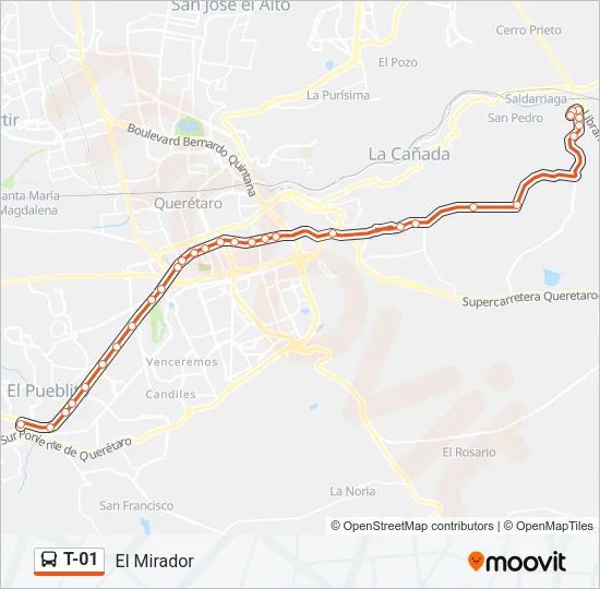 T-01 Bus Line Map