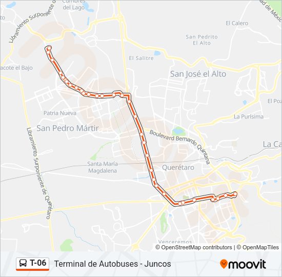 Mapa de T-06 de autobús