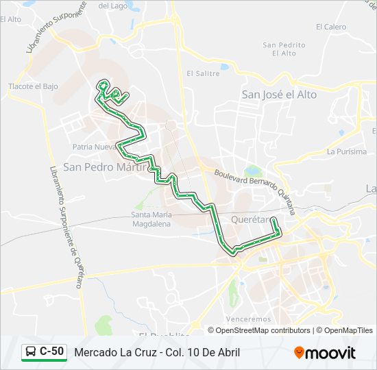 C-50 Bus Line Map