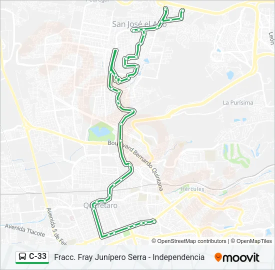 C-33 Bus Line Map