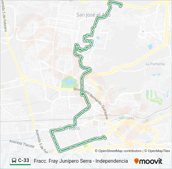 C-33 Bus Line Map