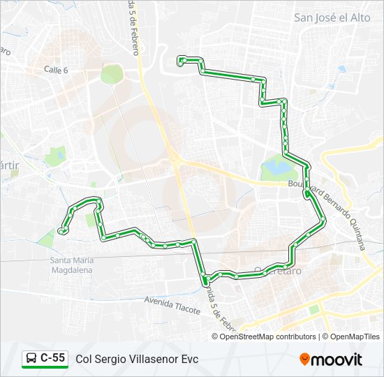 C-55 Bus Line Map