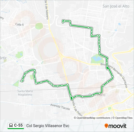 C-55 Bus Line Map