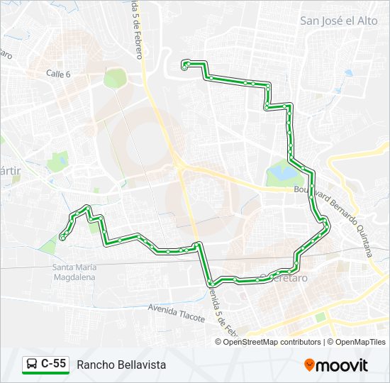 C-55 Bus Line Map