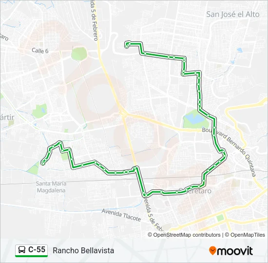 C-55 Bus Line Map