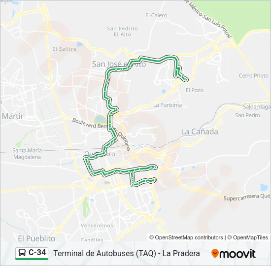 C-34 Bus Line Map