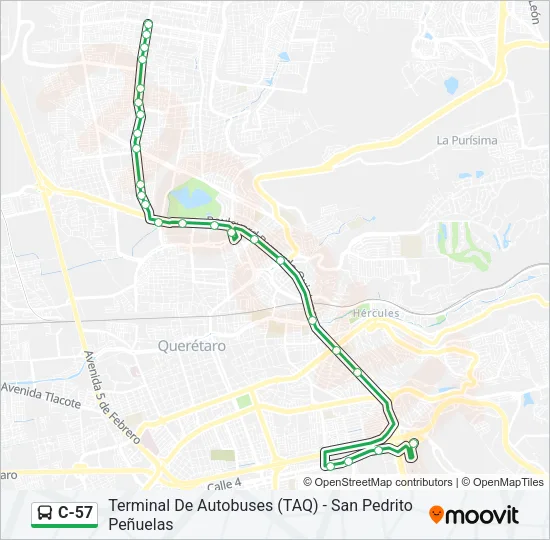 C-57 Bus Line Map